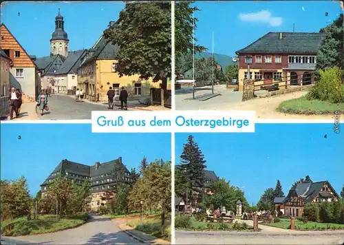 Geising Altenberg (Erzgebirge)  Hauptstraße, Kipsdorf Bahnhof,  Raupennest 1972