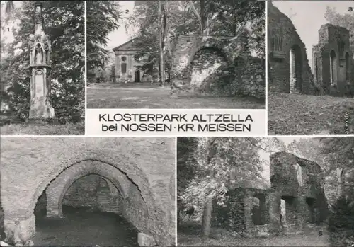 Zossen Klosterpark Altzella - Gotische Betsäule, Mausoleum, Ruine des S  1988