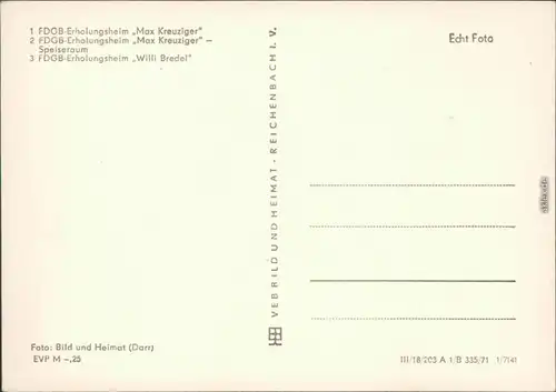 Ahlbeck (Usedom) Erholungsheim  Kreuziger" FDGB-Erholungsheim Willi Bredel 1971