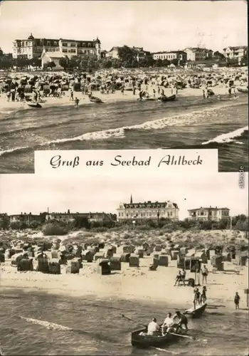 Ansichtskarte Ahlbeck (Usedom) Strandpartie mit Strandkörben 1970