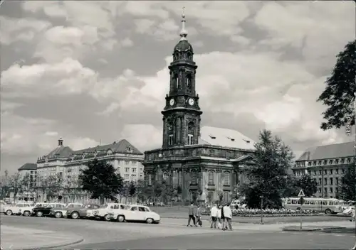 Ansichtskarte Innere Altstadt-Dresden Altmarkt mit Kreuzkirche 1976