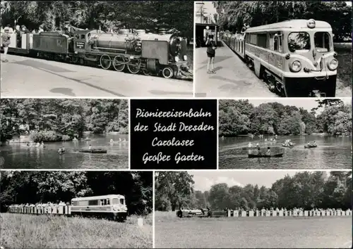 Strehlen Dresden Dresdner Parkeisenbahn Pioniereisenbahn, Carolasee  1978