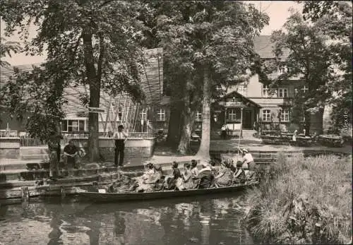 Leipe-Lübbenau (Spreewald) Lipje Lubnjow Konsum-Gaststätte, Spreewaldkahn 1975