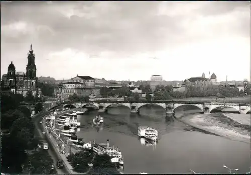 Ansichtskarte Innere Altstadt-Dresden Brühlsche Terrasse / Terassenufer 1980