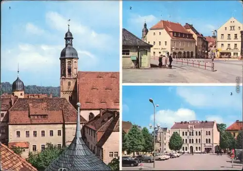 Ansichtskarte Dippoldiswalde Kirche, Platz der Jugend, Platz des Friedens 1971