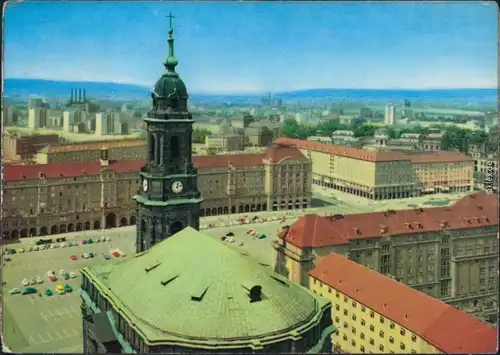 Innere Altstadt Dresden Blick vom Rathaus nach Löbtau - Altmarkt 1968