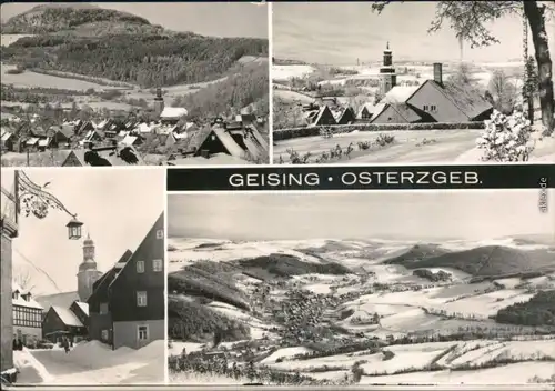 Ansichtskarte Geising-Altenberg (Erzgebirge) Panorama-Ansicht, Kirche 1971