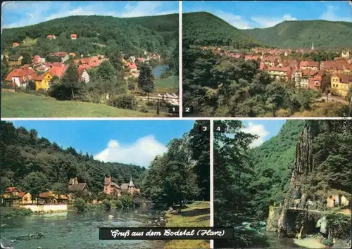 Thale (Harz) Altenbrak, Thale mit Blick zur Roßtrappe, Treseburg, Bodetal 1971