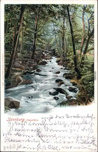 Ansichtskarte Ilsenburg (Harz) Ilsefälle-Ilsetal - Künstlerkarte 1901