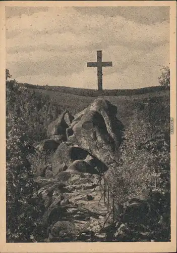 Ansichtskarte Ilsenburg (Harz) Ilsestein / Ilsenstein mit Kreuz 1928