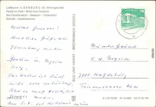 Ilsenburg (Harz) Ortsmotiv, Ilsestein, Panorama, Schloss uvm. 1985
