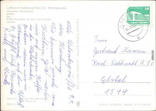 Ilsenburg (Harz) Gaststätte "Plessenburg", Ilsefälle, Bad, FDGB-Gaststätte 1983