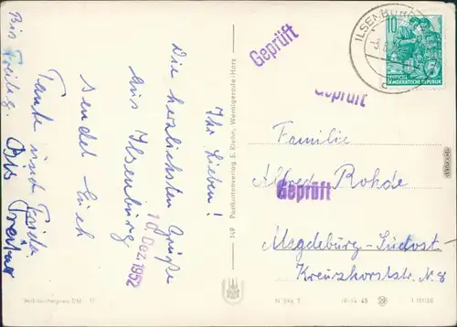 Ilsenburg (Harz) Park, Ilsestein, Teilansicht, Schloss, umv. 1958