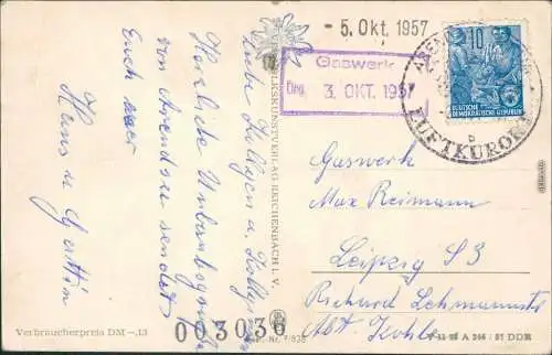 Arendsee (Altmark) Rathaus FDGB-Waldheim Bootssteg Segelboot Jonny Scheer 1957