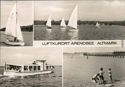 Ansichtskarte Arendsee (Altmark) Segelboote, Fähre, Strand 1972