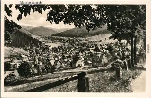 Ansichtskarte Manebach-Ilmenau Panorama-Ansicht 1955
