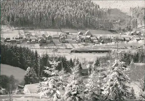 Ansichtskarte Manebach-Ilmenau Panorama-Ansicht im Winter 1975