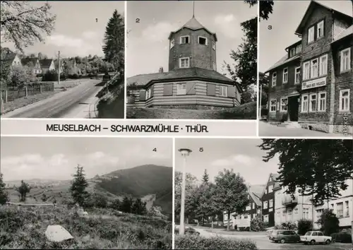 Meuselbach-Schwarzmühle MB Aussichtsturm und Gaststätte auf der Kuppe,  1978