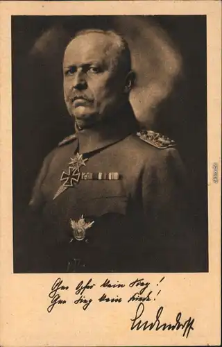  Erich Ludendorff mit Pour le Mérite und Eisernem Kreuz und Ritterkreuz 1916