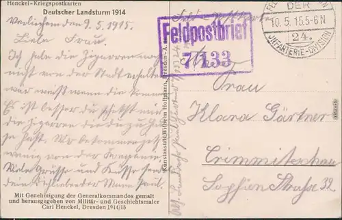 Ansichtskarte  Deutscher Landsturm 1915