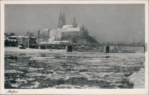 Ansichtskarte Meißen Schloss Albrechtsburg im Winter 1967