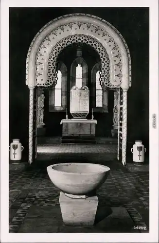 Ansichtskarte Meißen St. Nikolai - Taufbecken und Altar 1958