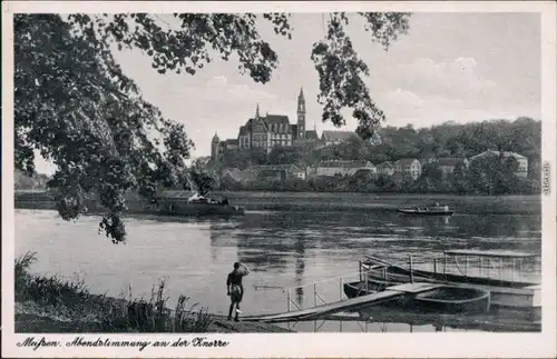 Ansichtskarte Meißen Abendstimmung an der Knorre 1957