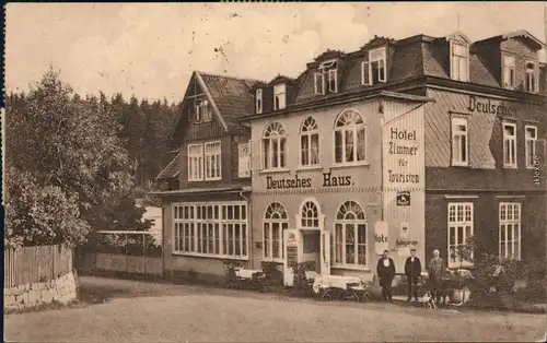 Ansichtskarte Braunlage Partie am Hotel Deutsches Haus 1922 