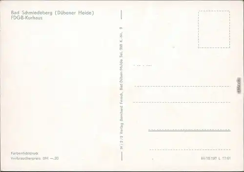 Ansichtskarte Bad Schmiedeberg Städtisches Kurhaus c1961