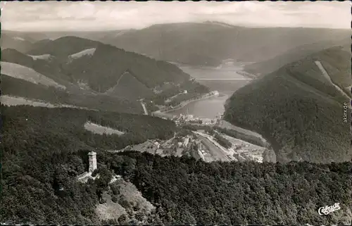 Bad Lauterberg im Harz Bismarckturm und Odertalsperre Lufbildaufnahme 1956