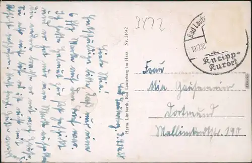 Ansichtskarte Bad Lauterberg im Harz St. Benno Stift und Hausberg 1938