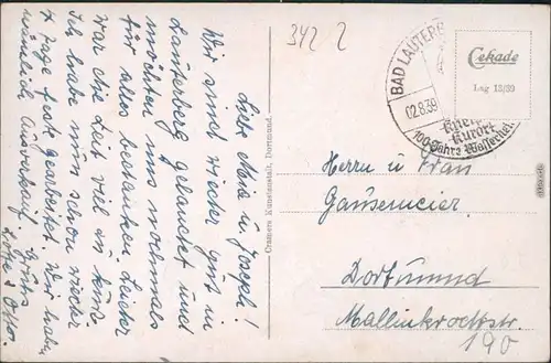 Ansichtskarte Bad Lauterberg im Harz Straßenblick
 1939