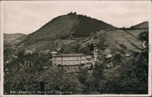 Ansichtskarte Bad Lauterberg im Harz St. Benno Stift und Hausberg 1937