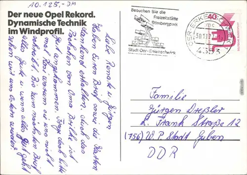 Ansichtskarte  Werbekarte: Der Neue Opel Rekord 1977