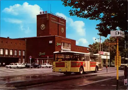 Ansichtskarte Oberhausen Partie am Bahnhof - Linienbus 1978