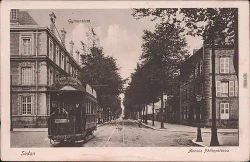 Ansichtskarte Sedan Sedan Avenue Philippoteaux, Straßenbahn 1923