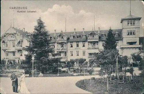 Ansichtskarte Bad Harzburg Partie am Hotel Juliusheil 1906 