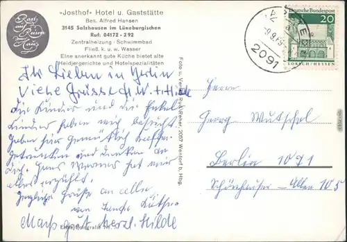 Ansichtskarte Salzhausen 2 Bild Josthof Hotel und Gaststätte 1969 