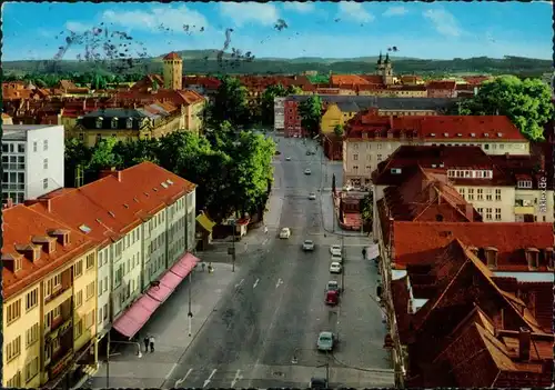 Ansichtskarte Bayreuth Partie in der Bahnhofstraße 1968