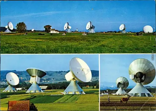 Ansichtskarte Raisting Oberbayern 3 Bild: Erdfunkstation - auf dem Felde 1982