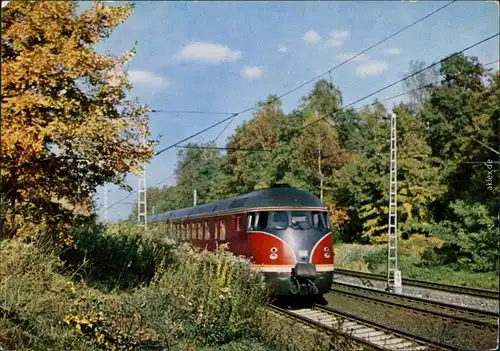 Ansichtskarte  Ferntriebwagen Roland auf der Strecke Mannheim Frankfurt 1972
