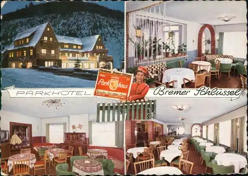 Wildemann (Innerstetal) Parkhotel Bremer Schlüssel - 4 Bild Innen und außen 1958