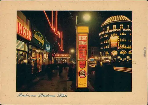 Tiergarten-Berlin Potsdamer Platz BBe Möbel Werbung b Nacht 1932 