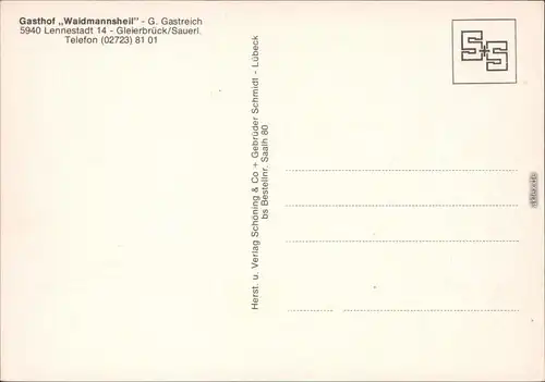 Ansichtskarte Lennestadt Gasthof Waidmannsheil 1972