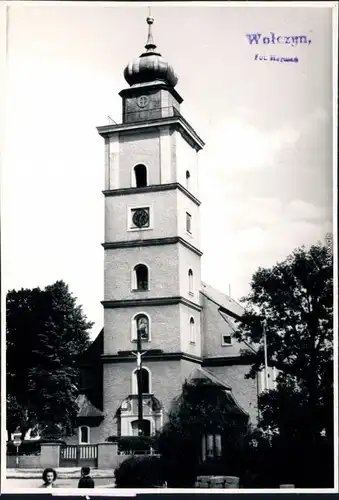 Ansichtskarte Konstadt (Oberschlesien) Wołczyn Partie an der Kirche 1950 