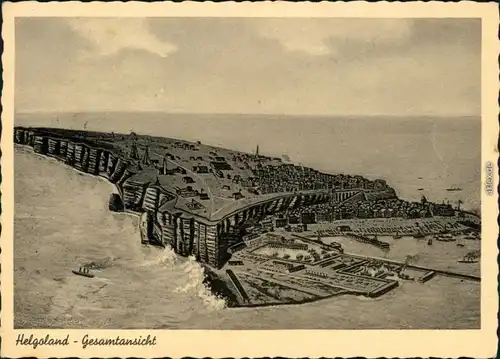 Ansichtskarte Helgoland (Insel) Künstlerkarte - Helgoland 1956 