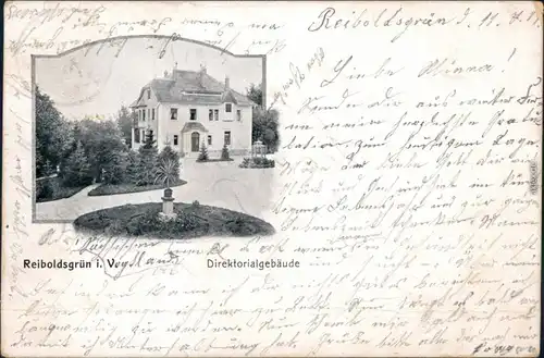 Ansichtskarte Bad Reiboldsgrün (Vogtland) Direktorialgebäude 1904 