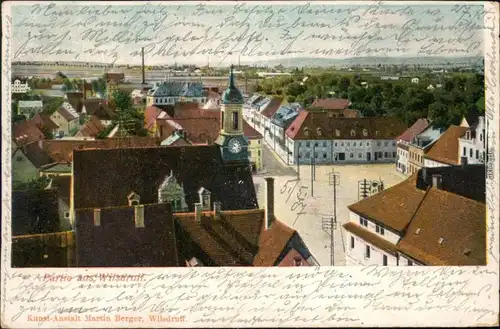 Ansichtskarte Wilsdruff Stadt und Straßenpartie 1908 