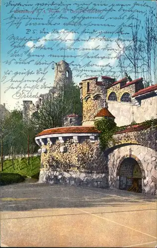 Ansichtskarte Eisenberg (Thüringen) Partie in Geyers Garten 1913 