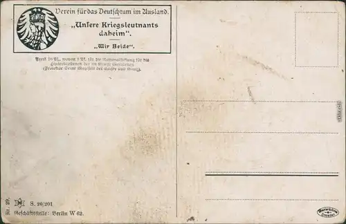 Ansichtskarte  Militär-Künstlerkarte: Unsere Kriegsleutnants daheim 1915 